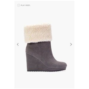Just Fab Cameron Sherpa Wedge Bootie NIB Size 7